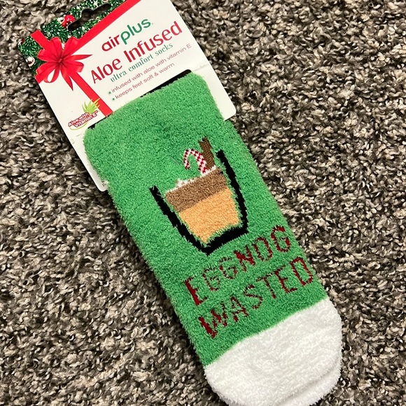 Accessories - ⚡️5/$25⚡️ “Eggnog wasted” Aloe Socks